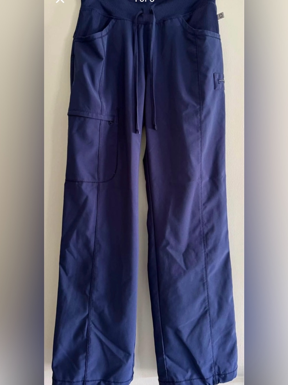 Women's Navy Cargo Scrub Pants with Utility Pockets